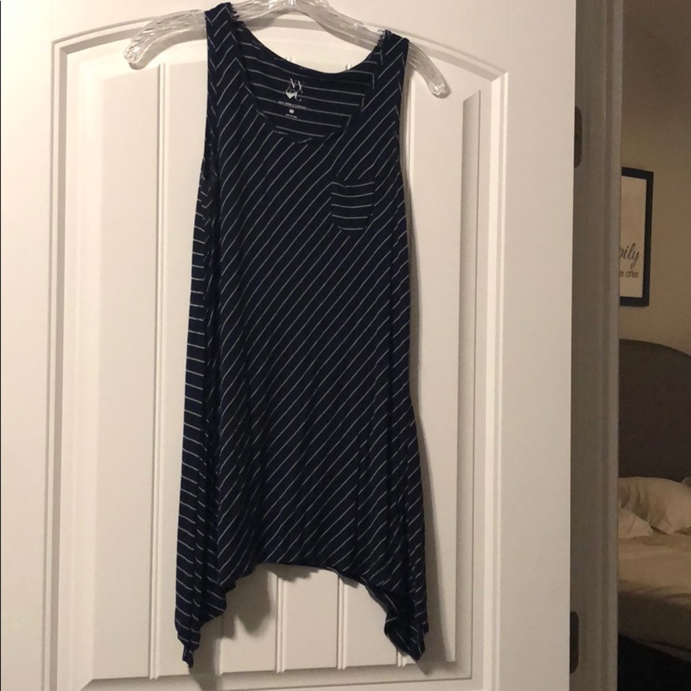 Flowy striped navy tank